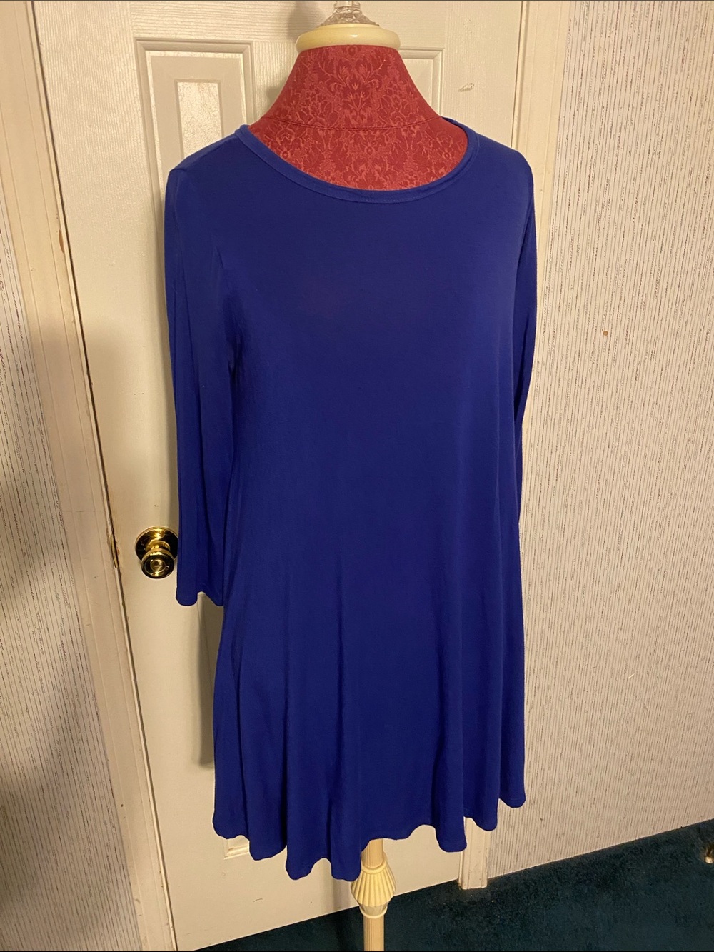 Bellamie Royal Blue Swing Dress with Red Brand Tag & Side  Pockets Size Large